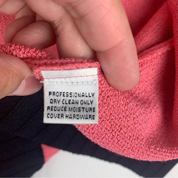 St. John size 2 xs Pink knit blazer Jacket with Black Trim buttons dog show - Picture 9 of 10